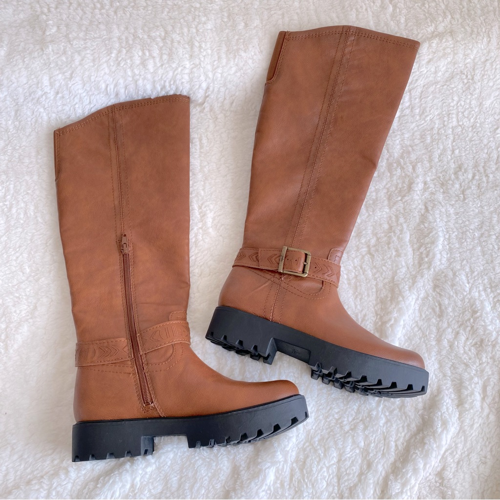 Zodiac Women's Solana Tall Boots, Faux Leather, Cognac, Size 7m